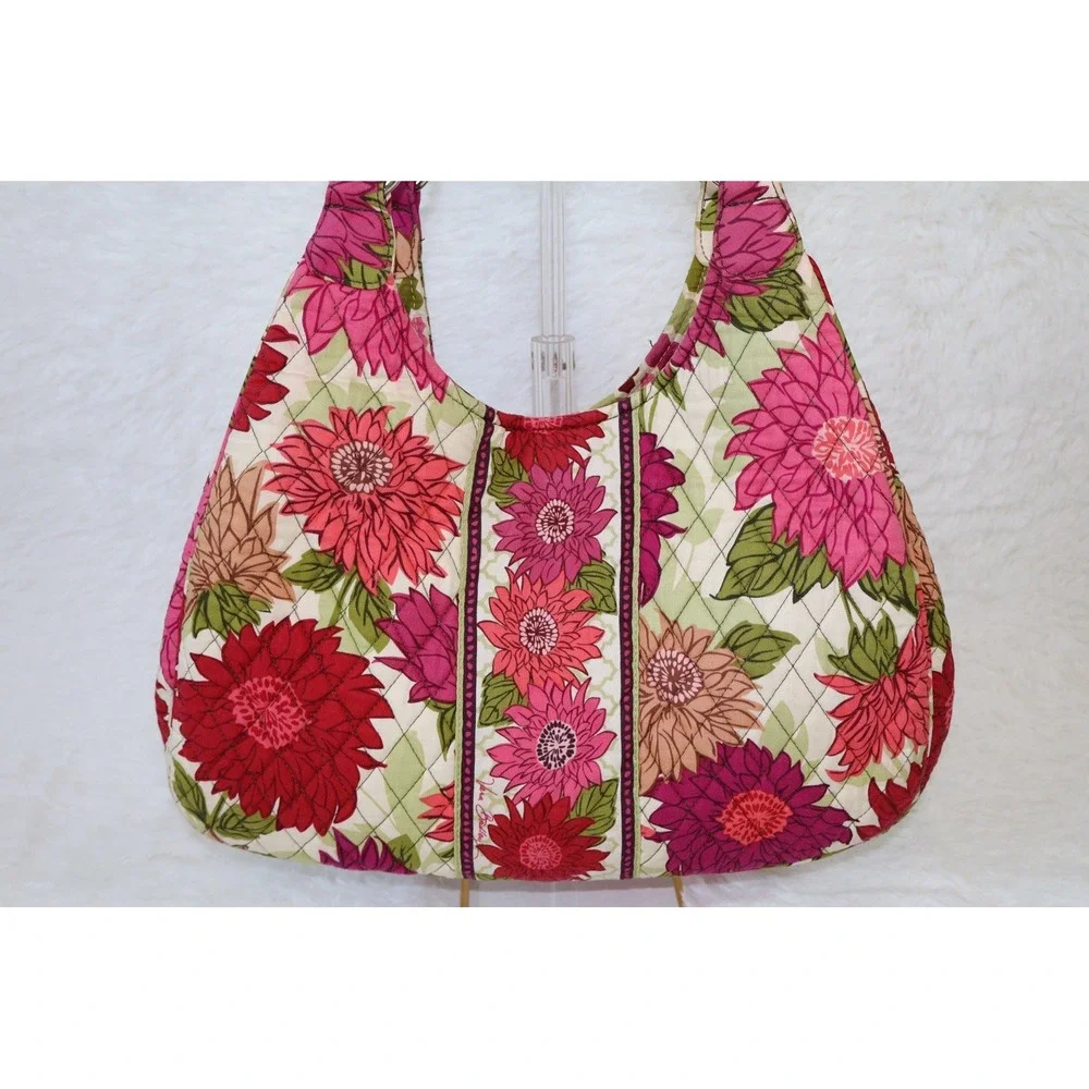 Vera Bradley Hello Dahlia Shoulder Bag with plenty of Inner Pockets